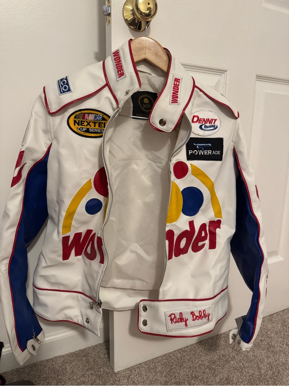 Talladega Nights Racing-Style Jacket with Red & Blue Accents
